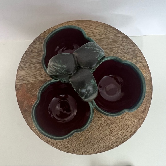 Handmade Pottery Farmhouse Condiments Tray With Mini Spoons - Picture 7 of 12